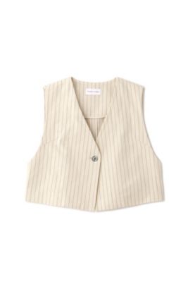 ◆綿麻ストライプジレ（０７７３１１０５０２）