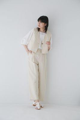◆綿麻ストライプジレ（０７７３１１０５０２）