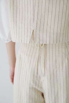 ◆綿麻ストライプジレ（０７７３１１０５０２）