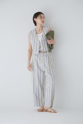 ◆綿麻ストライプジレ（０７７３１１０５０２）