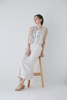 ◆綿麻ストライプジレ（０７７３１１０５０２）