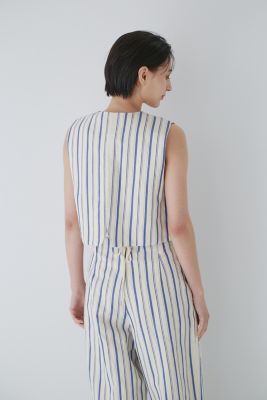 ◆綿麻ストライプジレ（０７７３１１０５０２）