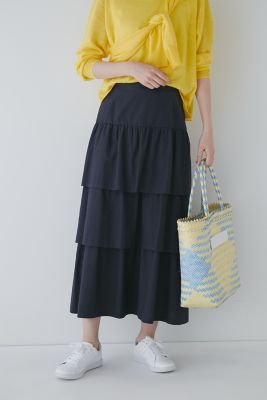 【SALE】human woman (Women)/ヒューマンウーマン ティアードスカート(0773120504) ネービー ロングスカート【三越伊勢丹/公式】