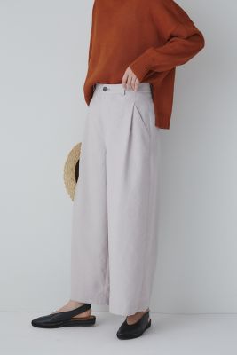 ◇PEレーヨンリネンセミワイドパンツ（0773130402