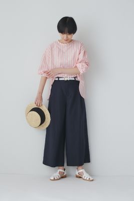 ◇PEレーヨンリネンセミワイドパンツ（0773130402
