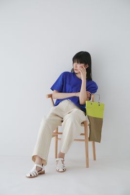 ◆綿麻ストライプパンツ（０７７３１３０５０１）