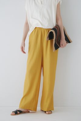 【SALE】human woman (Women)/ヒューマンウーマン ドロストリラックスパンツ(0773130508) イエロー パンツ・ズボン【三越伊勢丹/公式】