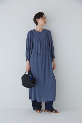 ◆インドクレープギャザーワンピース（０７７３１４０６０２）