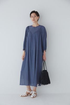 ◆インドクレープギャザーワンピース（０７７３１４０６０２）
