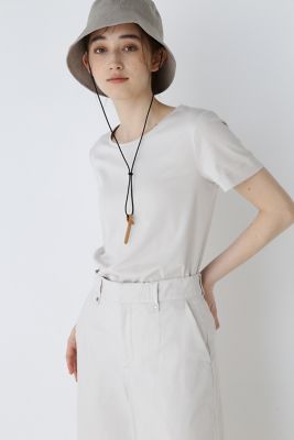 human woman (Women)/ヒューマンウーマン オーガニックコットンスムース半袖Tシャツ(0773160304) グレー トップス【三越伊勢丹/公式】