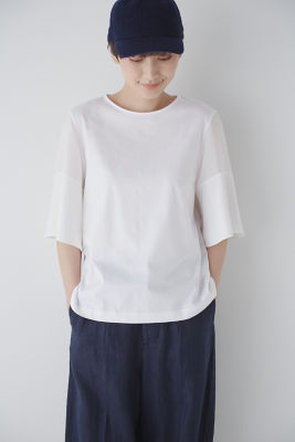 ＜human woman (Women)＞◆袖布帛コンビプルオーバー（０７７３１６０６０３）