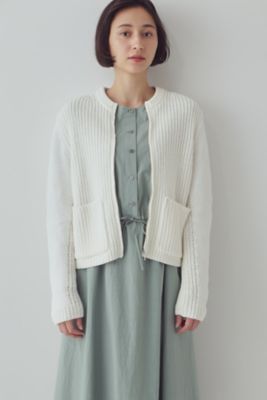 ＜human woman (Women)＞◆編地コンビジップカーディガン（０７７３１７０１０１）