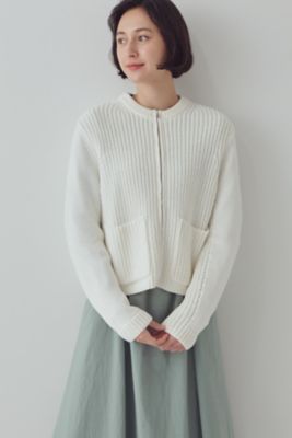 ◆編地コンビジップカーディガン（０７７３１７０１０１）