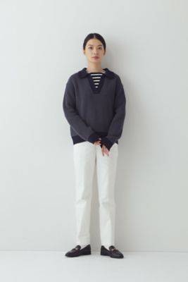 ◆バイカラー衿付きニット（０７７３１７０１０３）