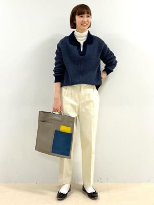 ◆バイカラー衿付きニット（０７７３１７０１０３）