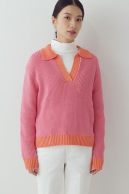 ＜human woman (Women)＞◆バイカラー衿付きニット（０７７３１７０１０３）