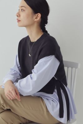 【SALE】human woman (Women)/ヒューマンウーマン 布帛コンビニットプルオーバー(0773170104) ネービー トップス【三越伊勢丹/公式】