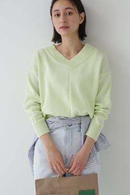 【SALE】human woman (Women)/ヒューマンウーマン メランジギマニット(0773170300) ライトグリーン トップス【三越伊勢丹/公式】