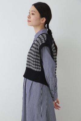 ◆ジャカードＶネックベスト（０７７３１７０３０６）