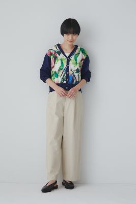 地図プリント カーディガン ◇アートプリントドッキングカーディガン（0773170408