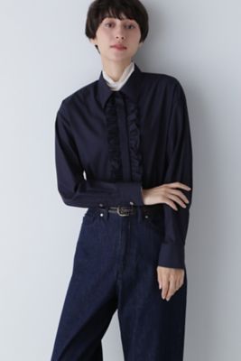 【SALE】human woman (Women)/ヒューマンウーマン フロントフリルブラウス(0773210001) ネービー トップス【三越伊勢丹/公式】