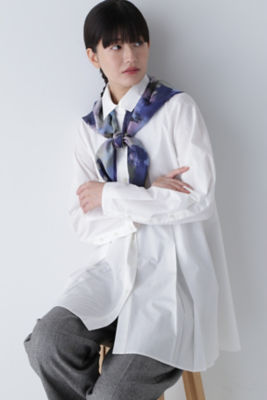 【SALE】human woman (Women)/ヒューマンウーマン ボックスタックロングブラウス(0773210003) ホワイト トップス【三越伊勢丹/公式】