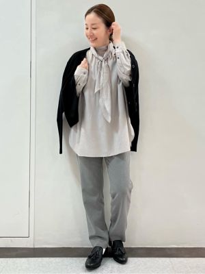 ◆ストライプボウタイブラウス（０７７３２１０１０４）