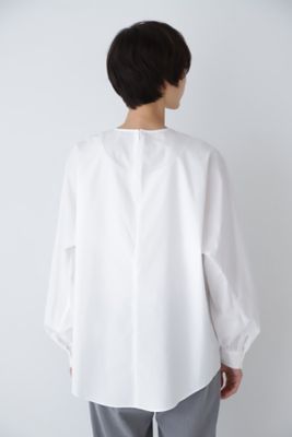 新品タグ付✨ヒューマンウーマン 取外し衿付ボリューム袖プルオーバー M ◇ドットプリント襟付きブラウス（0773210200） | human