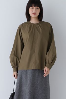 【SALE】human woman (Women)/ヒューマンウーマン タイプライタークロスブラウス(0773210106) カーキー トップス【三越伊勢丹/公式】
