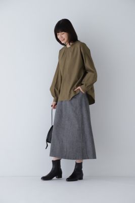 新品タグ付✨ヒューマンウーマン 取外し衿付ボリューム袖プルオーバー M ◇タイプライタークロスブラウス（0773210106） | human