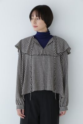 ◇ドットプリント襟付きブラウス（0773210200） | human