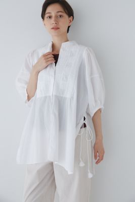 【SALE】human woman (Women)/ヒューマンウーマン フロントピンタックロングブラウス(0773210701) ホワイト トップス【三越伊勢丹/公式】