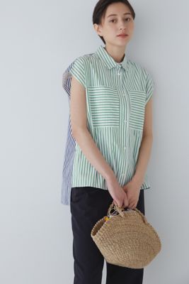human woman (Women)/ヒューマンウーマン ◆バイカラーストライプブラウス(0773210705)