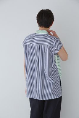 ◆バイカラーストライプブラウス（０７７３２１０７０５）