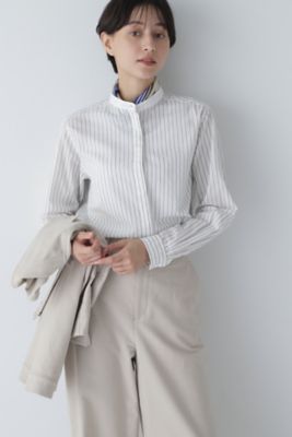 ＜human woman (Women)＞◆スタンドストライプブラウス（０７７３２１０９０３）