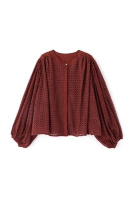 ◇ボリュームスリーブカットワークブラウス