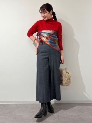 ◆セミ梳毛ツイルスカーチョ（０７７３２２０００５）