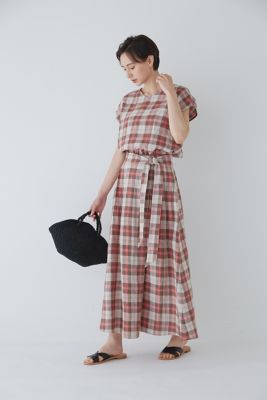 ◇麻チェックボリュームスカート（0773220700
