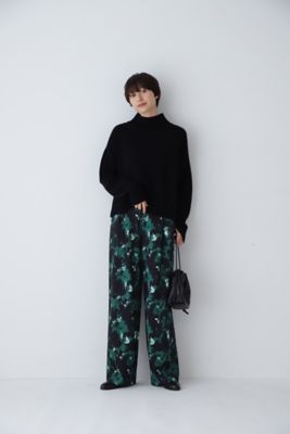 ◆ブラッシュプリントサテンパンツ（０７７３２３０１０５）