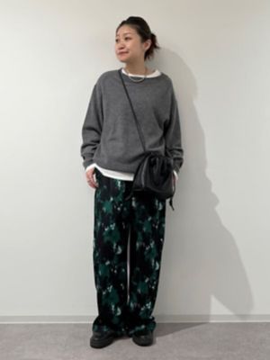 ◆ブラッシュプリントサテンパンツ（０７７３２３０１０５）