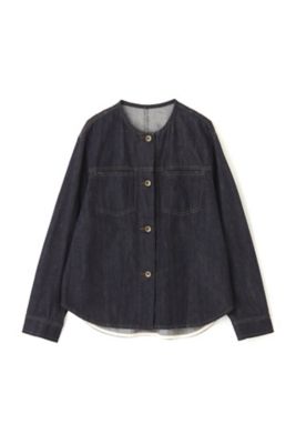 【HUMAN WOMAN】 ノーカラーデニムジャケット ◇Leeコラボカウボーイデニムジャケット