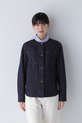 ノーカラーデニムジャケット（0773255004） | human