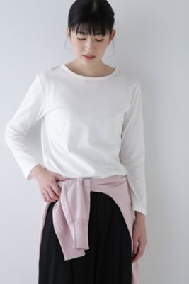 ＜human woman (Women)＞オーガニック綿天竺長袖Ｔシャツ（０７７３２６０１００）