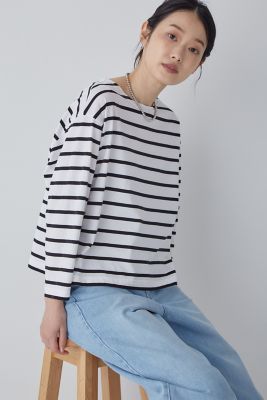 ＜human woman (Women)＞◆ハイゲージボーダープルオーバー（０７７３２６０８０２）