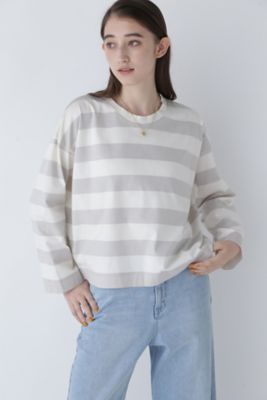 ＜human woman (Women)＞◆太ボーダーカットソー（０７７３２６０９０３）
