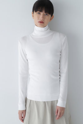 human woman (Women)/ヒューマンウーマン オーガニック丸胴タートルカットソー(0773260909) ホワイト トップス【三越伊勢丹/公式】