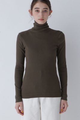 human woman (Women)/ヒューマンウーマン オーガニック丸胴タートルカットソー(0773260909) カーキー トップス【三越伊勢丹/公式】