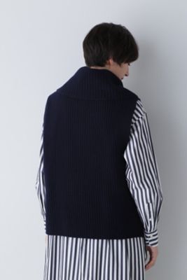 ◆ホールガーメント片畦ニットベスト（０７７３２７００１４）