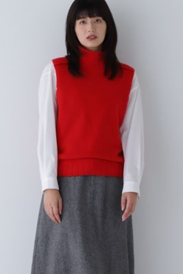 【SALE】human woman (Women)/ヒューマンウーマン アウトリンキングハイネックベスト(0773270104) レッド トップス【三越伊勢丹/公式】