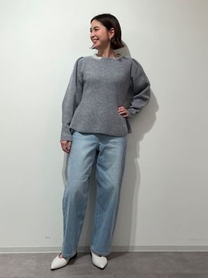 ◆ビジュー付きペプラムニット（０７７３２７０２０６）